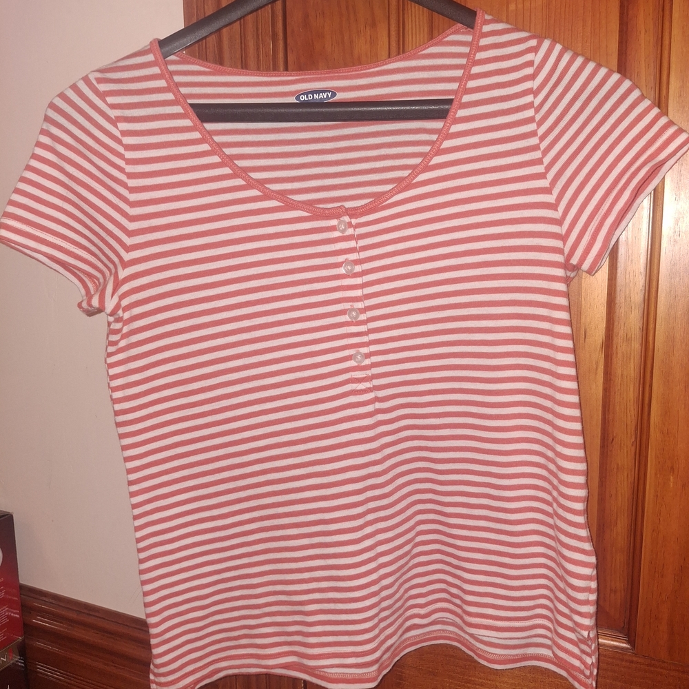 Old Navy Women's Pink Striped Top